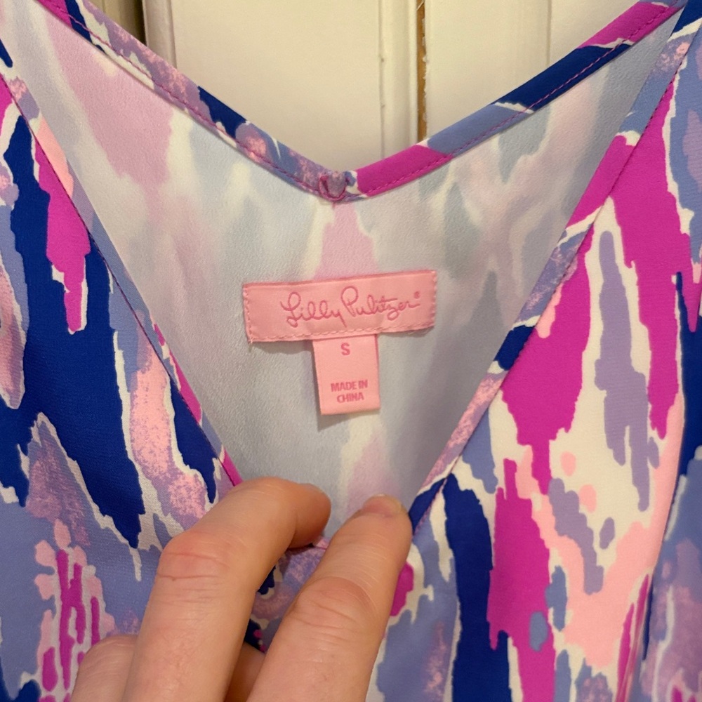 Lilly Pulitzer Blue and Pink Abstract Dress